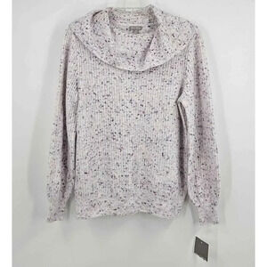 New Falls Creek Cowl Neck Multicolor Confetti Speckled Soft Knit Sweater Sz M